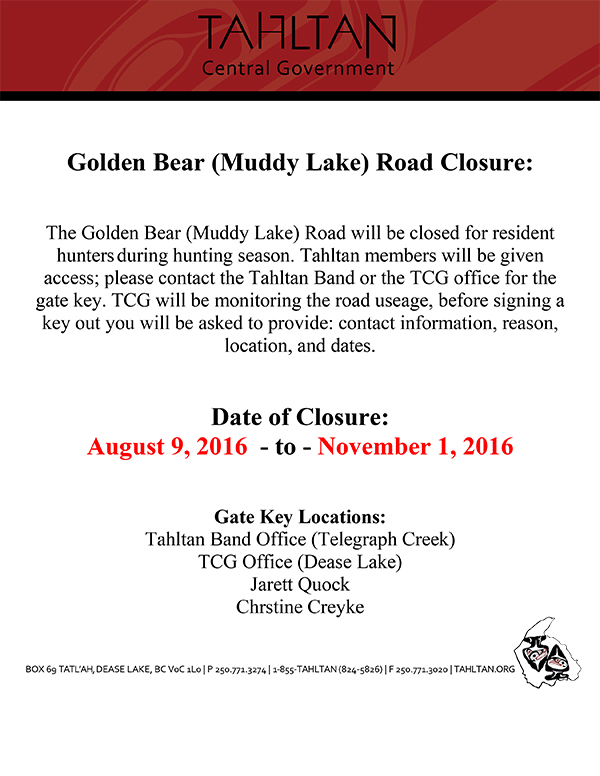 Golden Bear Mining Road Closure