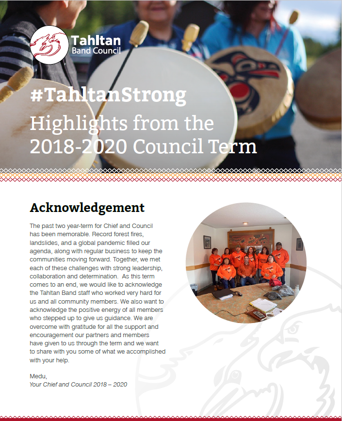 Tahltan Band Council Highlights 2018-2020 Term